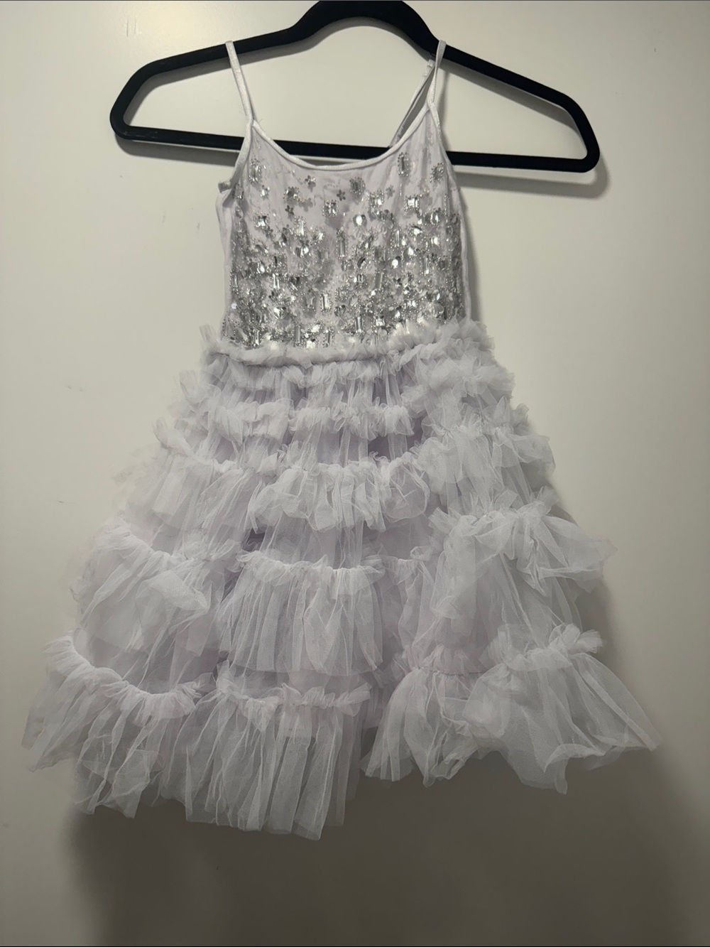 Tutu Du Monde White Sparkle Ruffled Tulle Dress